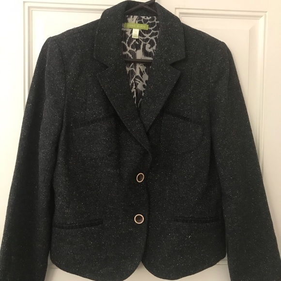 Sigrid Olsen Black Lined 2 Button Jacket Size 10 - Picture 1 of 10